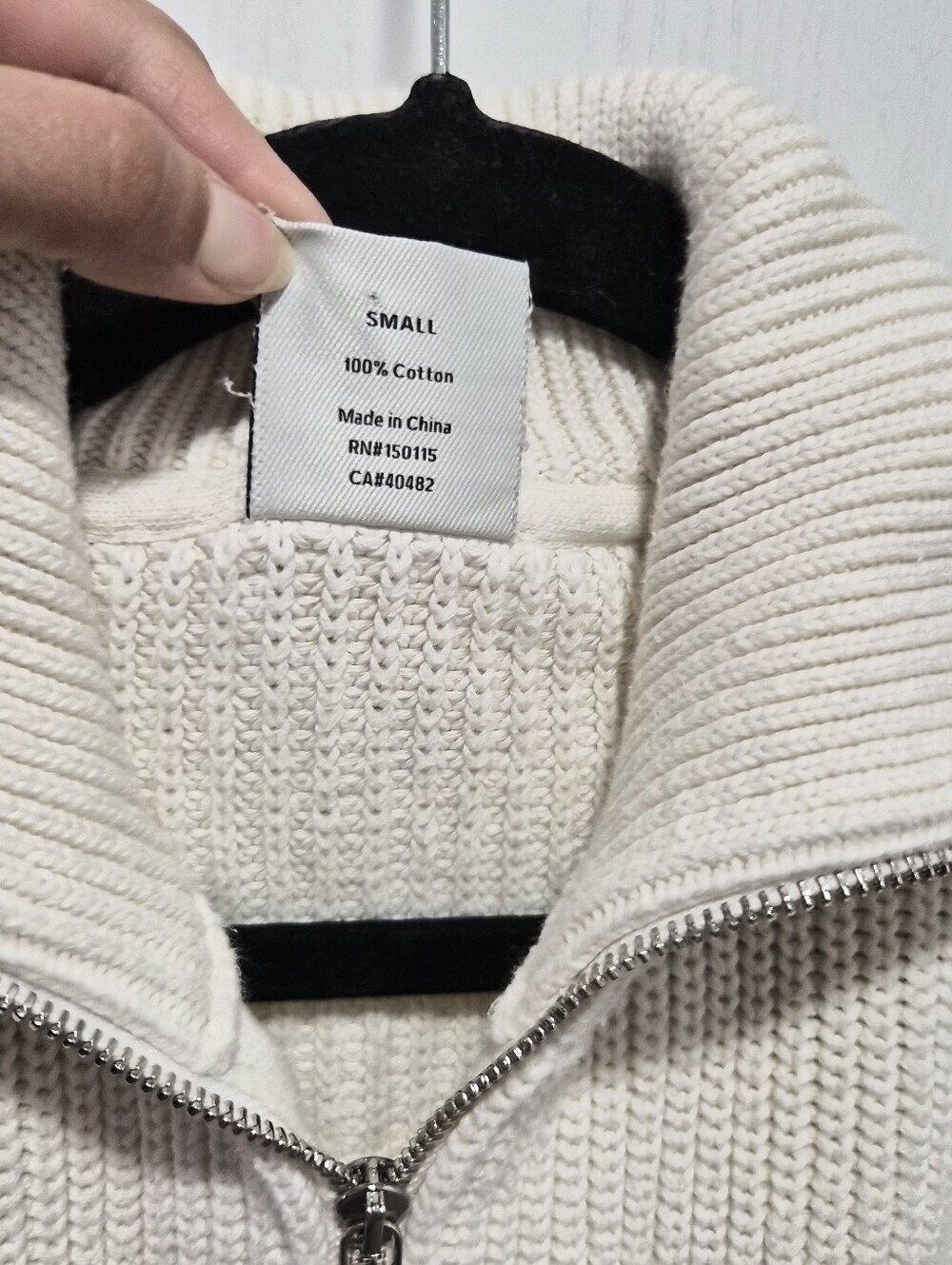 Varley Anderson Zip Through True White Knit Size Small - Picture 9 of 10
